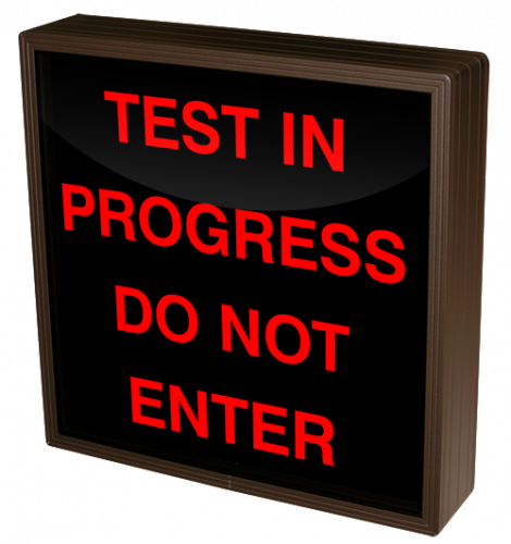 testing in progress sign